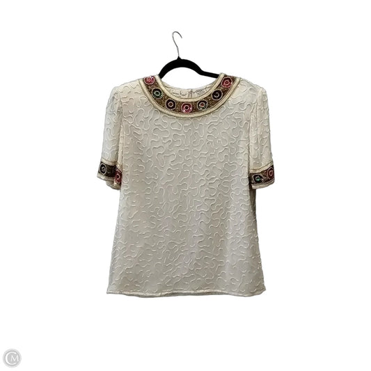 Blouse Short Sleeve By Clothes Mentor In White, Size: S