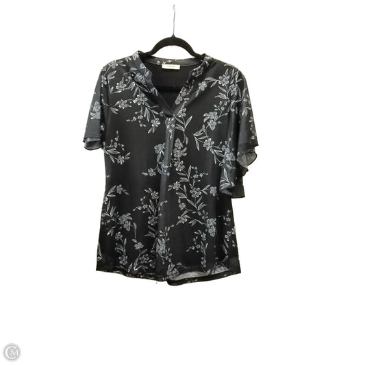 Blouse Short Sleeve By Timeson In Black, Size: M