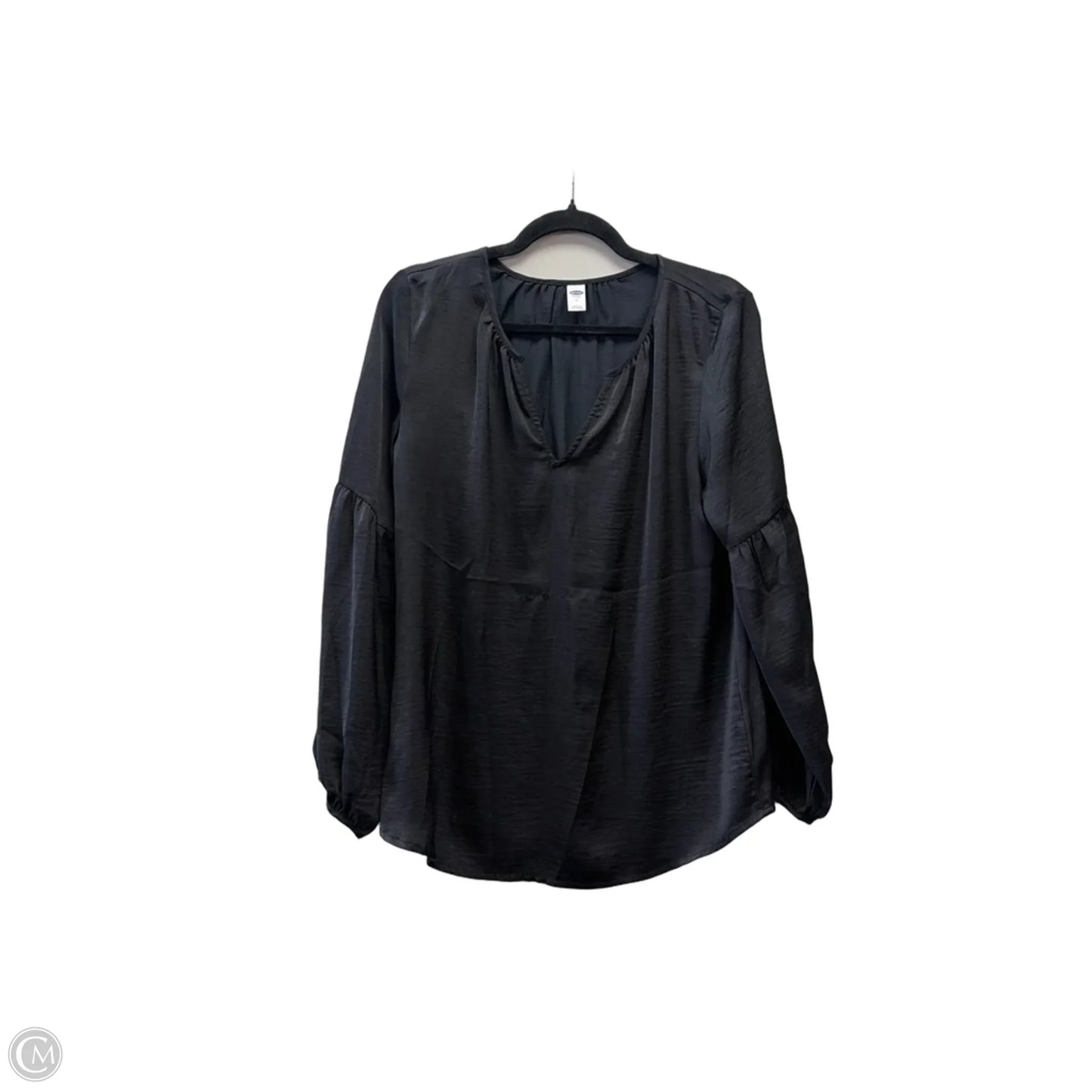 Blouse Long Sleeve By Old Navy In Black, Size: M