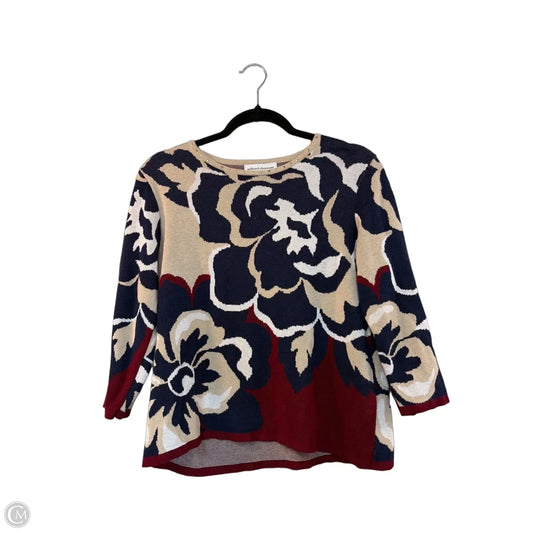 Sweater By Alfred Dunner In Floral Print, Size: Lp