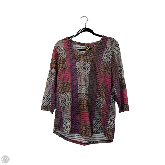Athletic Top Long Sleeve Collar By Clothes Mentor In Multi-colored, Size: L