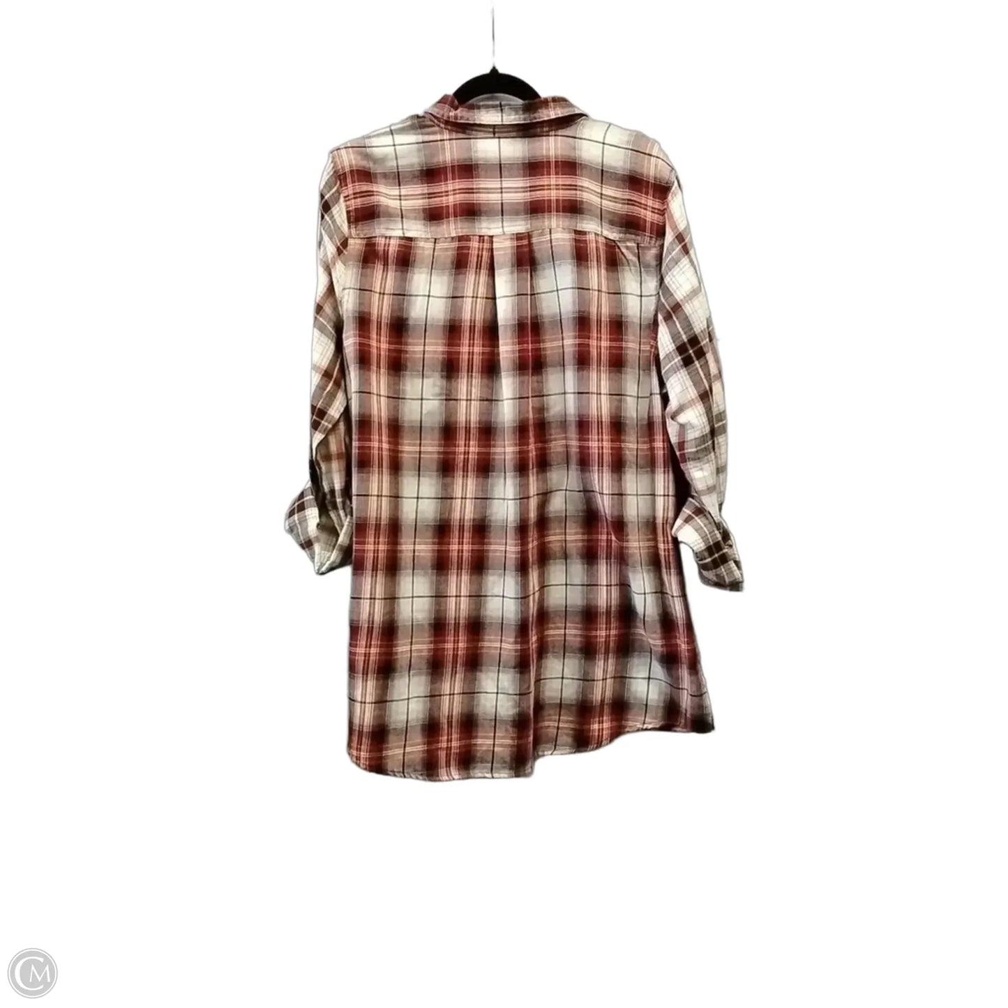 Top Long Sleeve By Cato In Plaid Pattern, Size: Xl