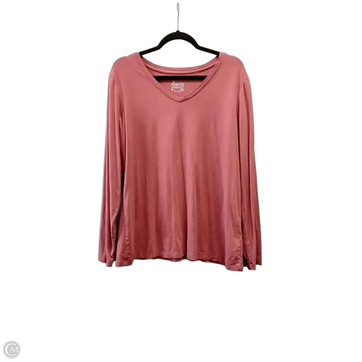 Top Long Sleeve Basic By D&co. In Red, Size: L
