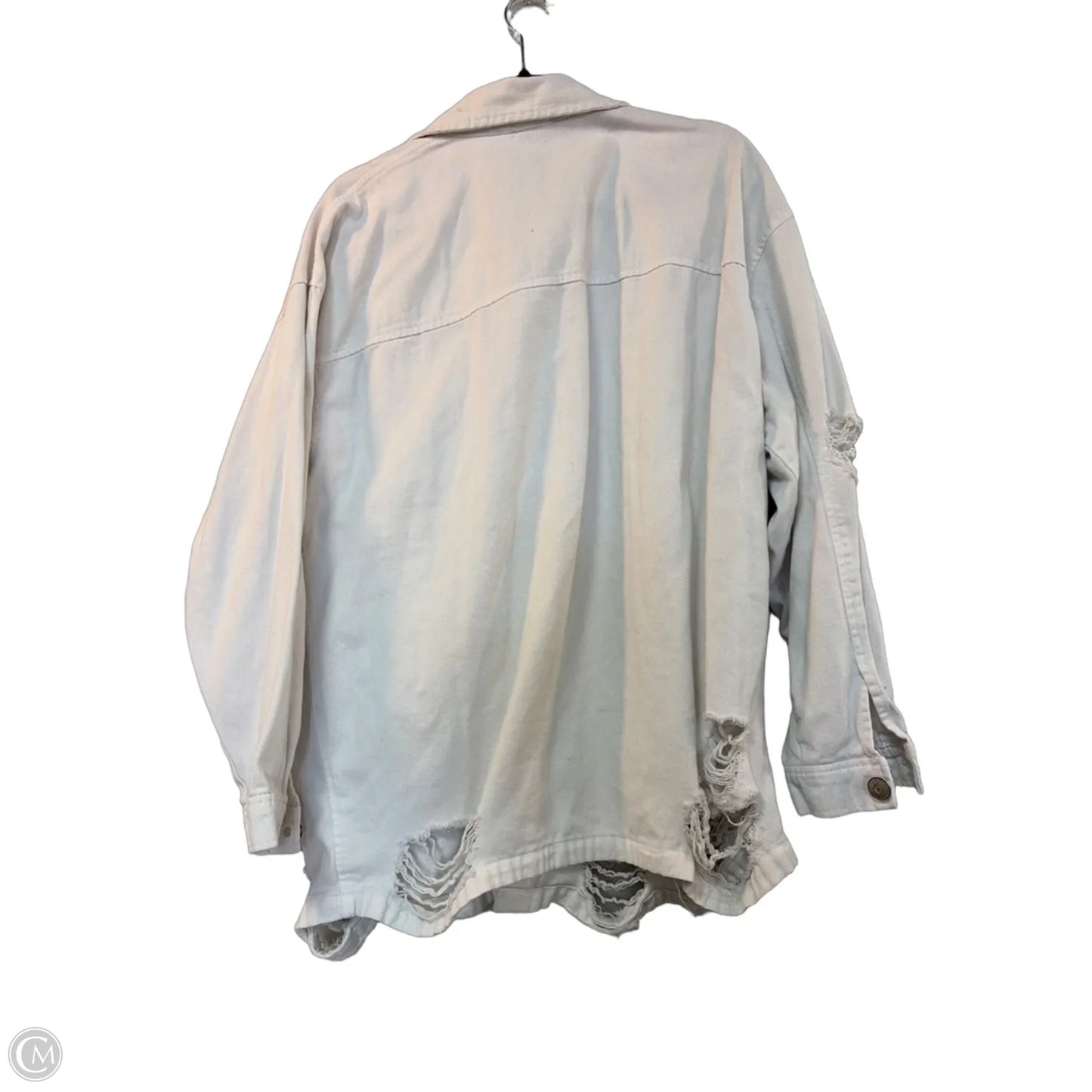 Jacket Denim By Divided In White, Size: L