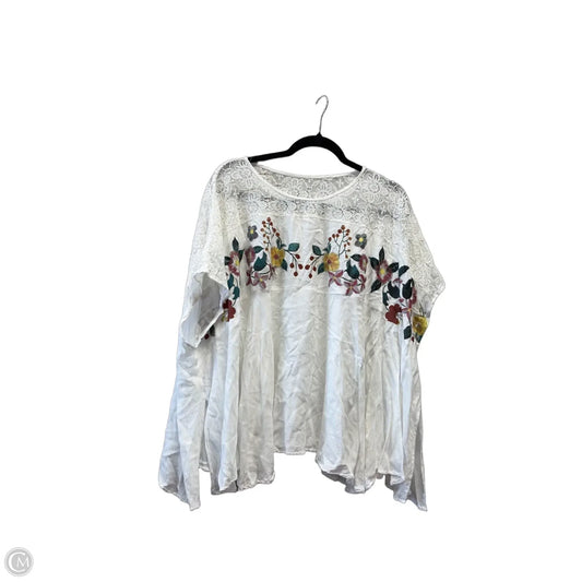 Blouse Short Sleeve By Entro In White, Size: M
