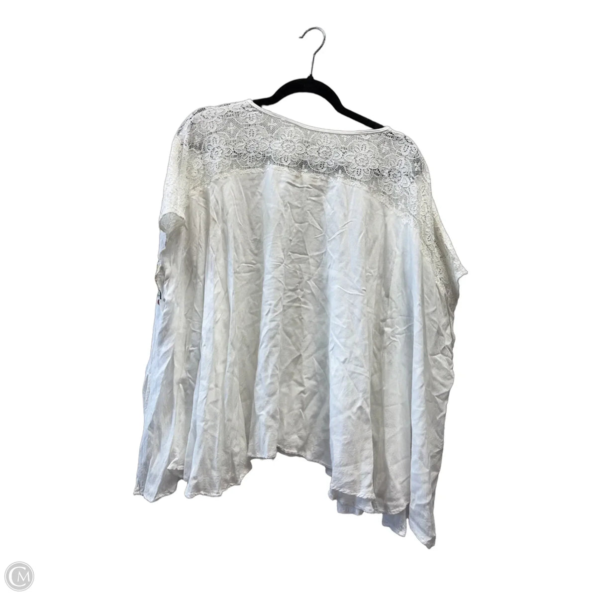 Blouse Short Sleeve By Entro In White, Size: M