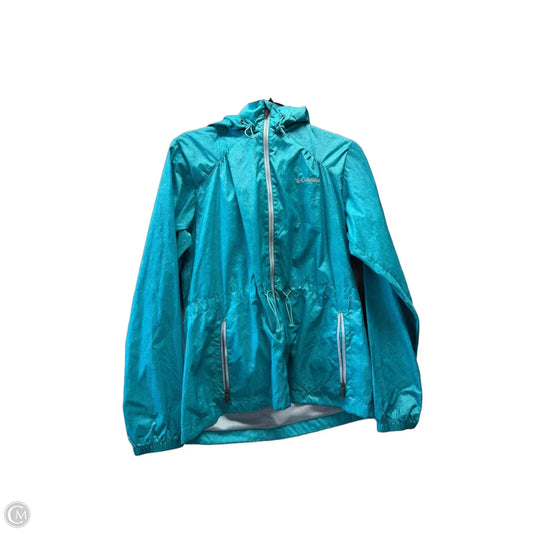 Jacket Windbreaker By Columbia In Blue, Size: M