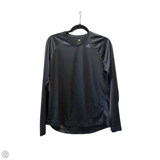 Athletic Top Long Sleeve Crewneck By Adidas In Black, Size: S