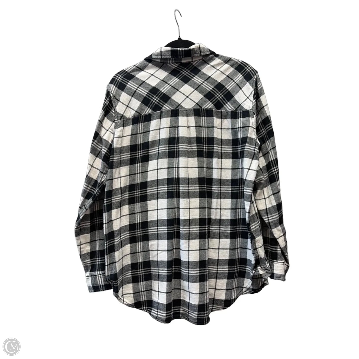 Top Long Sleeve By Gap In Plaid Pattern, Size: L