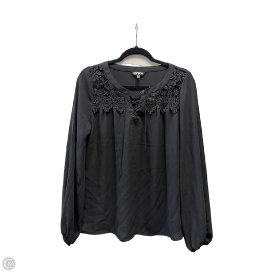 Blouse Long Sleeve By Express In Black, Size: S