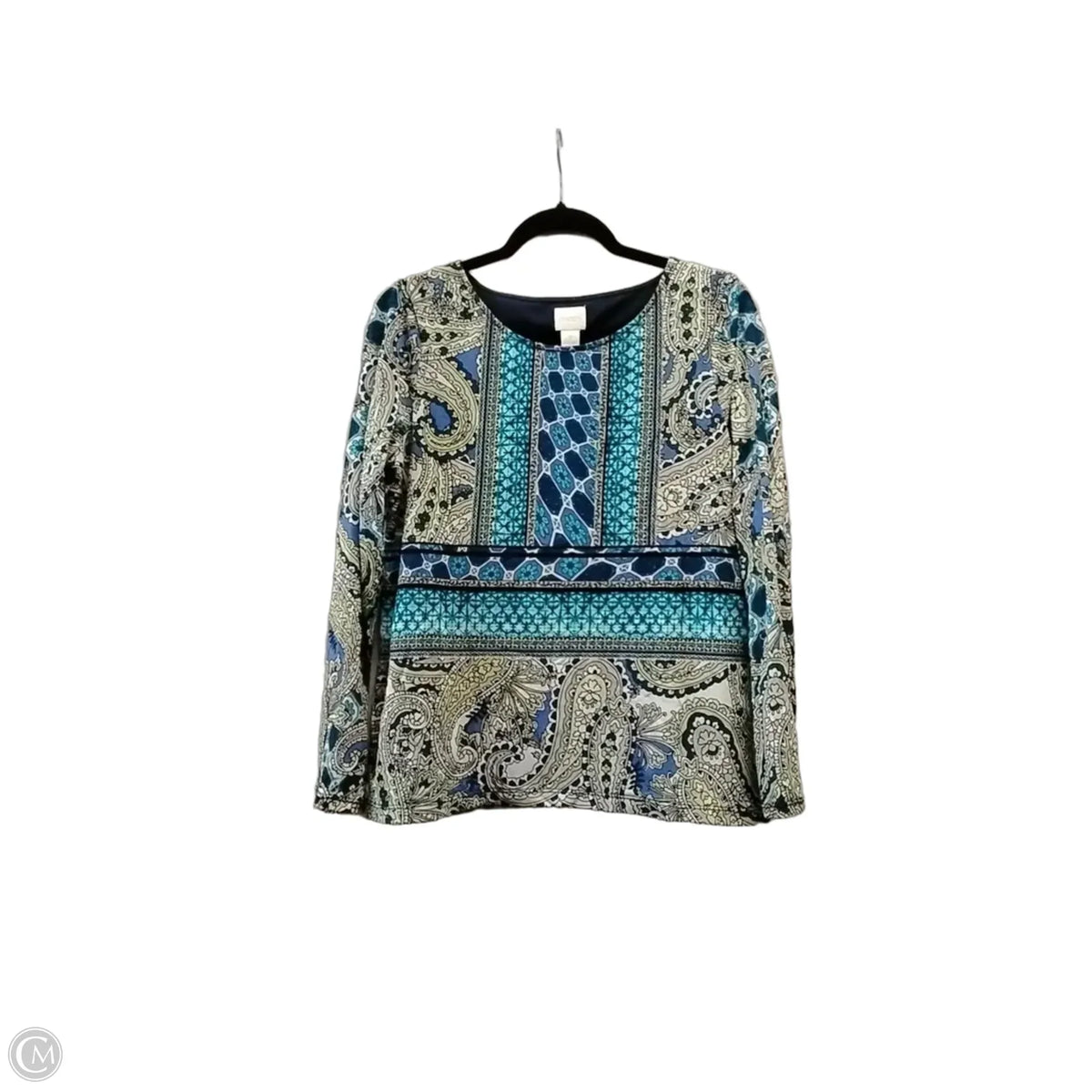 Blouse Long Sleeve By Chicos In Blue, Size: M