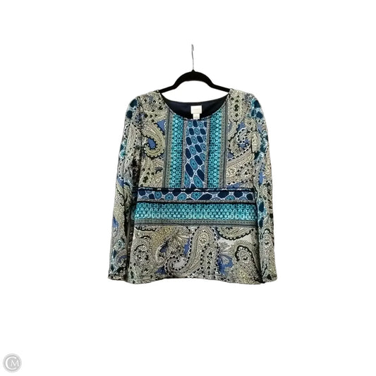 Blouse Long Sleeve By Chicos In Blue, Size: M