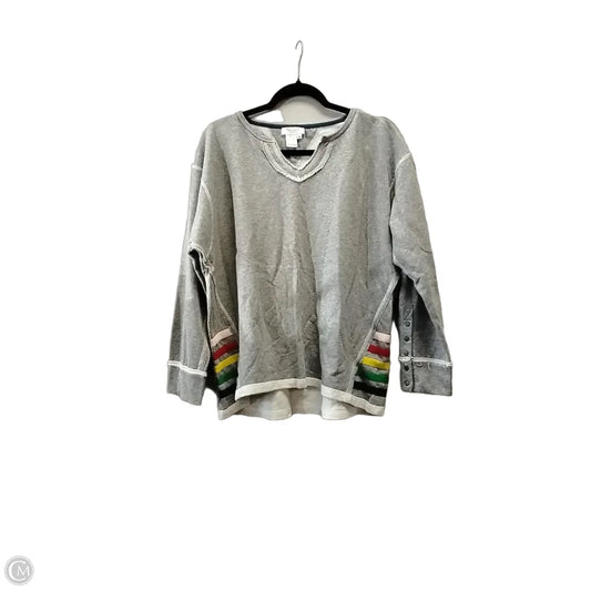 Sweatshirt Crewneck By Clothes Mentor In Grey, Size: L