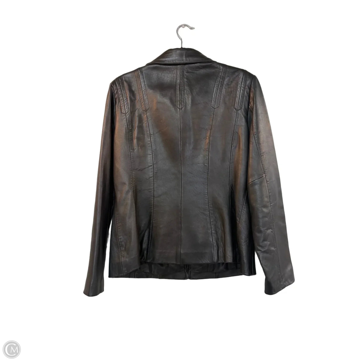 Jacket Leather By Clothes Mentor In Black, Size: L