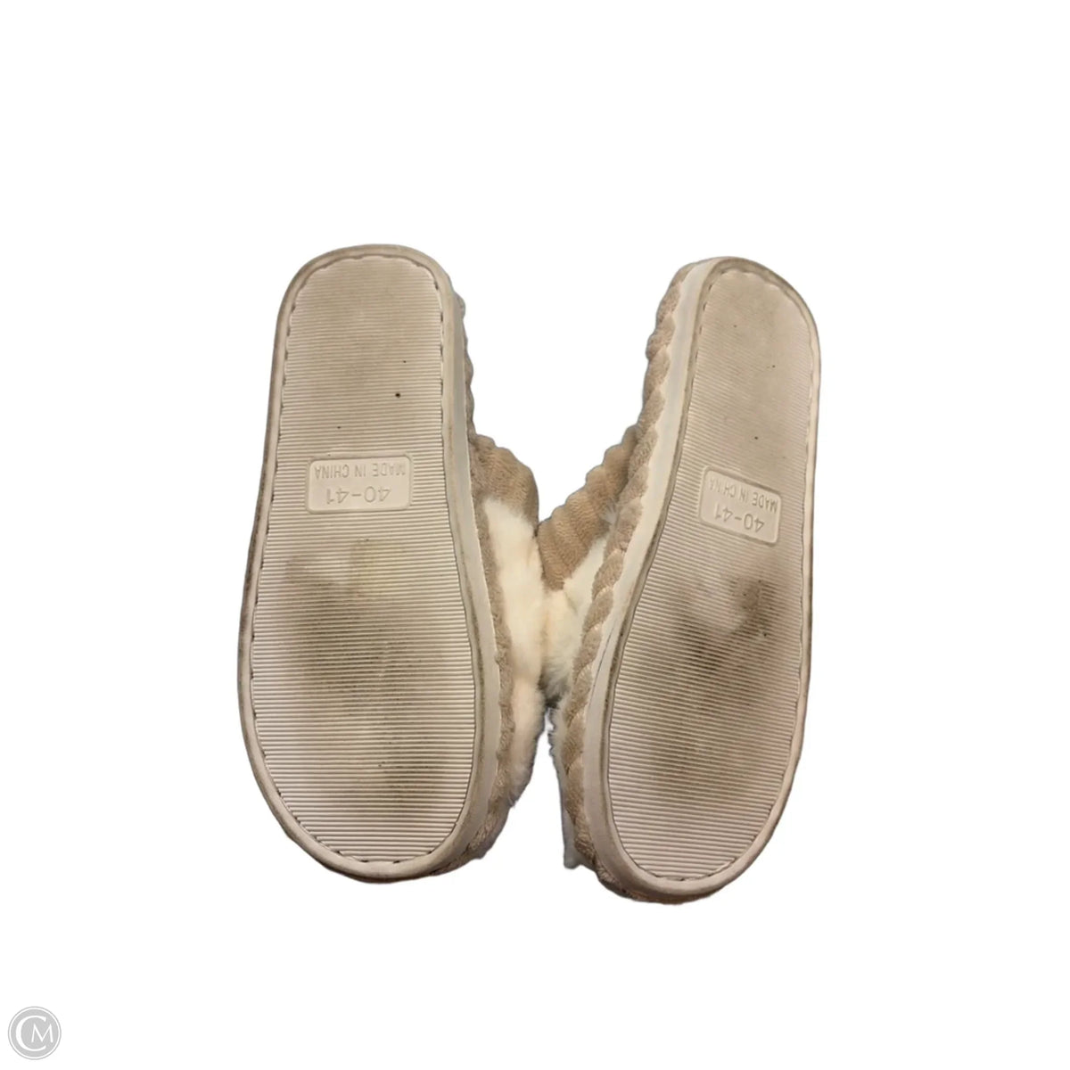 Slippers By Clothes Mentor In White, Size: 10