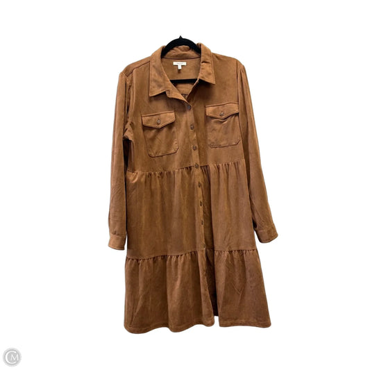 Dress Casual Midi By Maurices In Brown, Size: Xxl