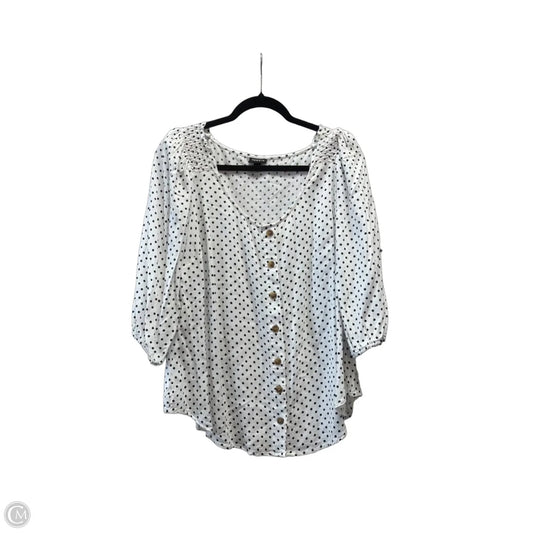 Blouse Long Sleeve By Torrid In Polkadot Pattern, Size: L