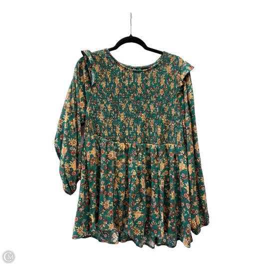 Blouse Long Sleeve By Torrid In Green, Size: 1x