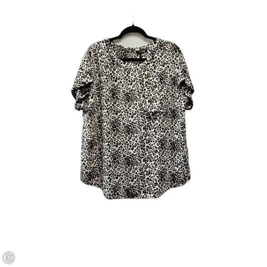 Blouse Short Sleeve By Buffalo David Bitton In Animal Print, Size: Xl