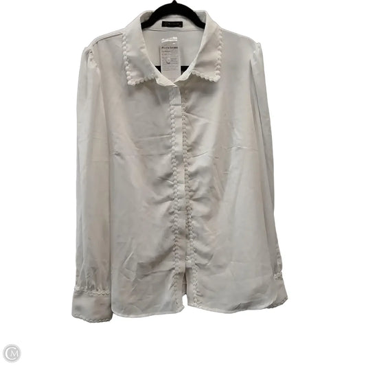 Blouse Long Sleeve By Prettygarden In White, Size: Xxl