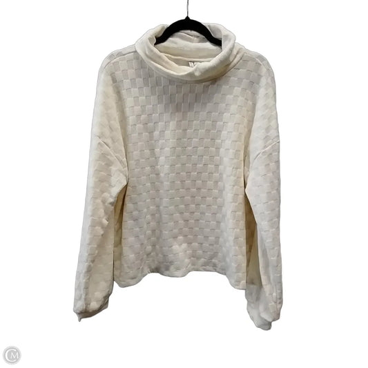 Athletic Sweatshirt Crewneck By Cato In Ivory, Size: L