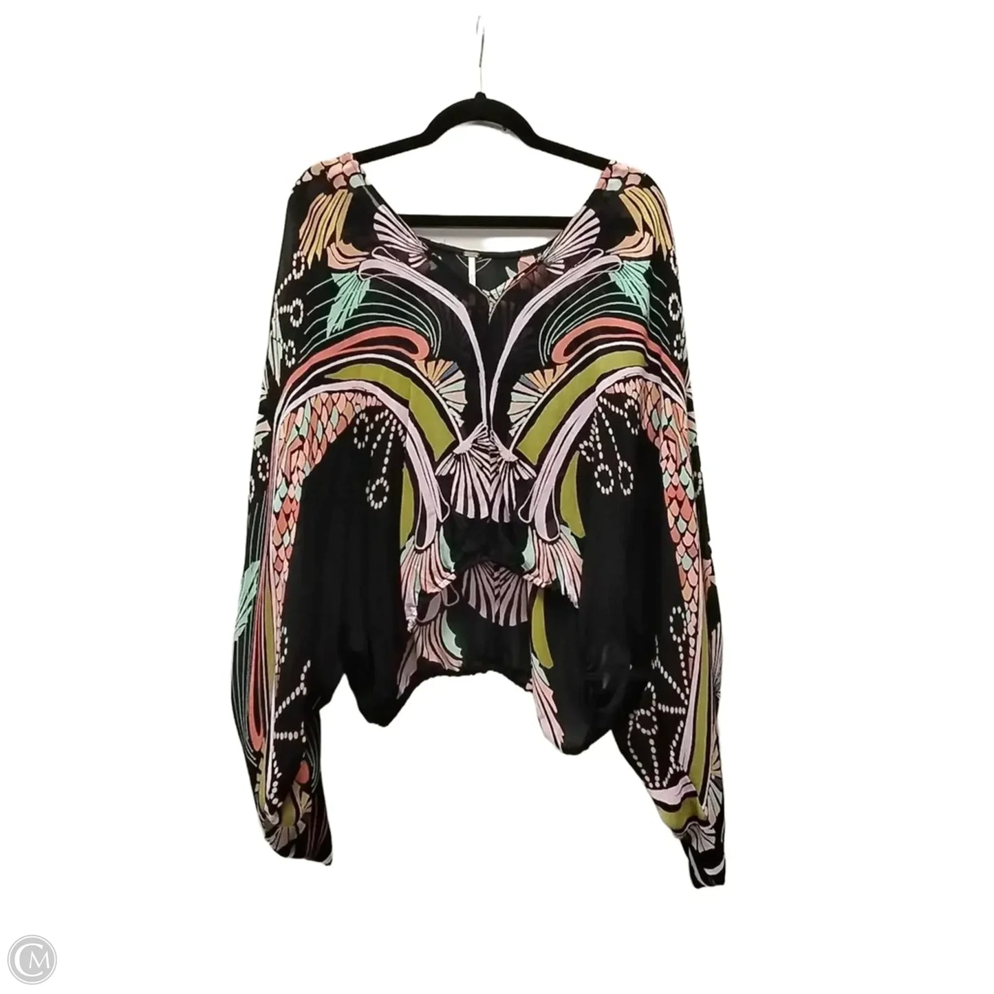 Blouse Long Sleeve By Free People In Black, Size: L