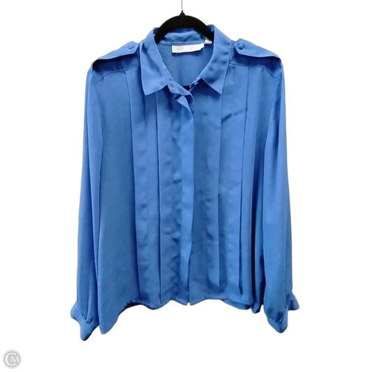 Blouse Long Sleeve By Clothes Mentor In Blue, Size: Xl