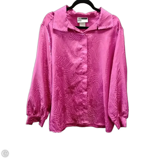 Blouse Long Sleeve By Distinctly Different In Pink, Size: 2x