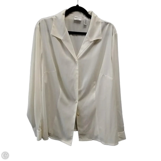 Blouse Long Sleeve By Covington In Cream, Size: 2x