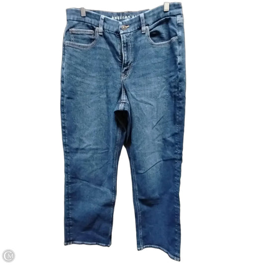 Jeans Straight By American Eagle In Blue Denim, Size: 12