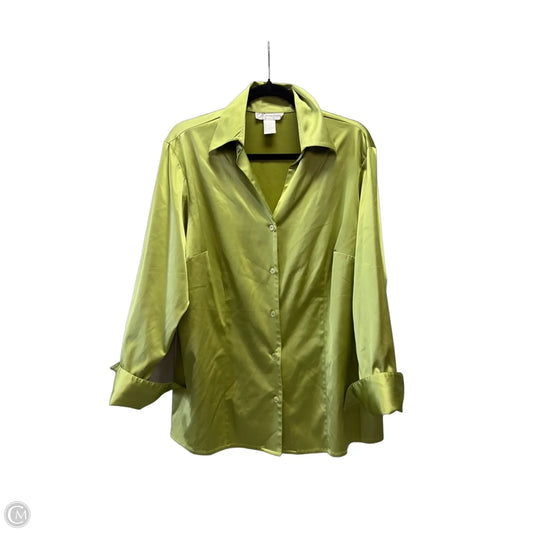 Blouse Long Sleeve By Dressbarn In Green, Size: Xl
