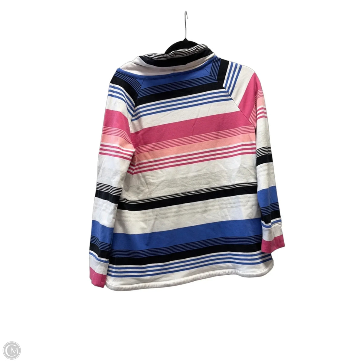 Sweatshirt Collar By Talbots In Striped Pattern, Size: M