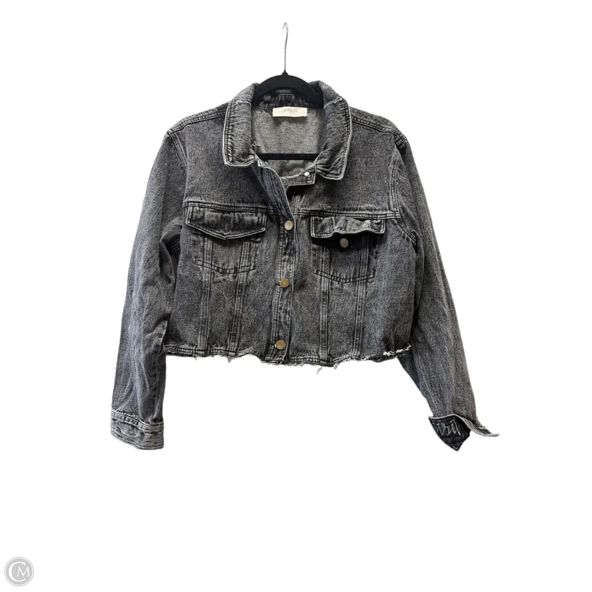Jacket Denim By Clothes Mentor In Black, Size: S