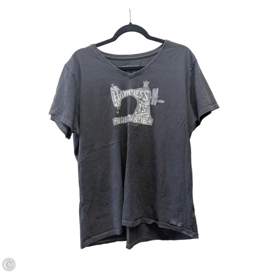 Top Short Sleeve By Life Is Good In Grey, Size: Xxl