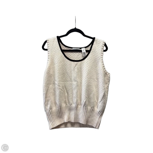 Vest Sweater By Villager By Liz Claiborne In Beige, Size: 2x
