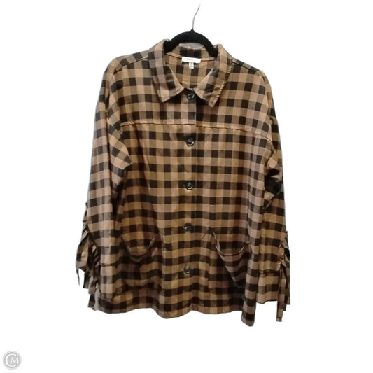 Top Long Sleeve By Jodifl In Plaid Pattern, Size: M