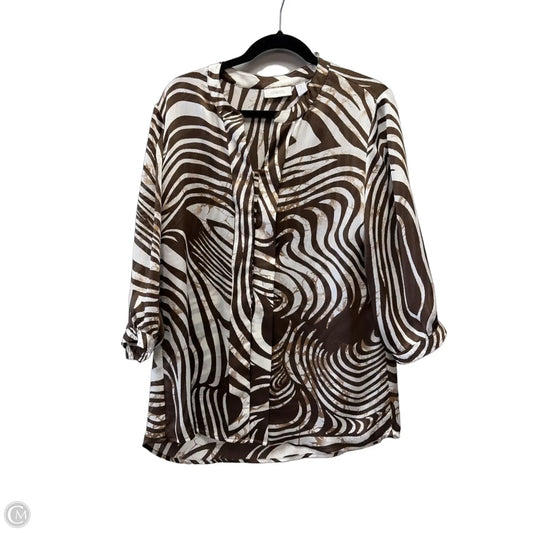 Blouse Long Sleeve By Chicos In Animal Print, Size: M
