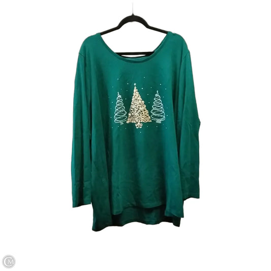 Top Long Sleeve By Catherines In Green, Size: 3x