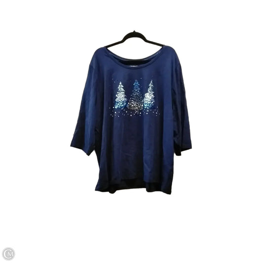 Top Long Sleeve By Catherines In Blue, Size: 3x
