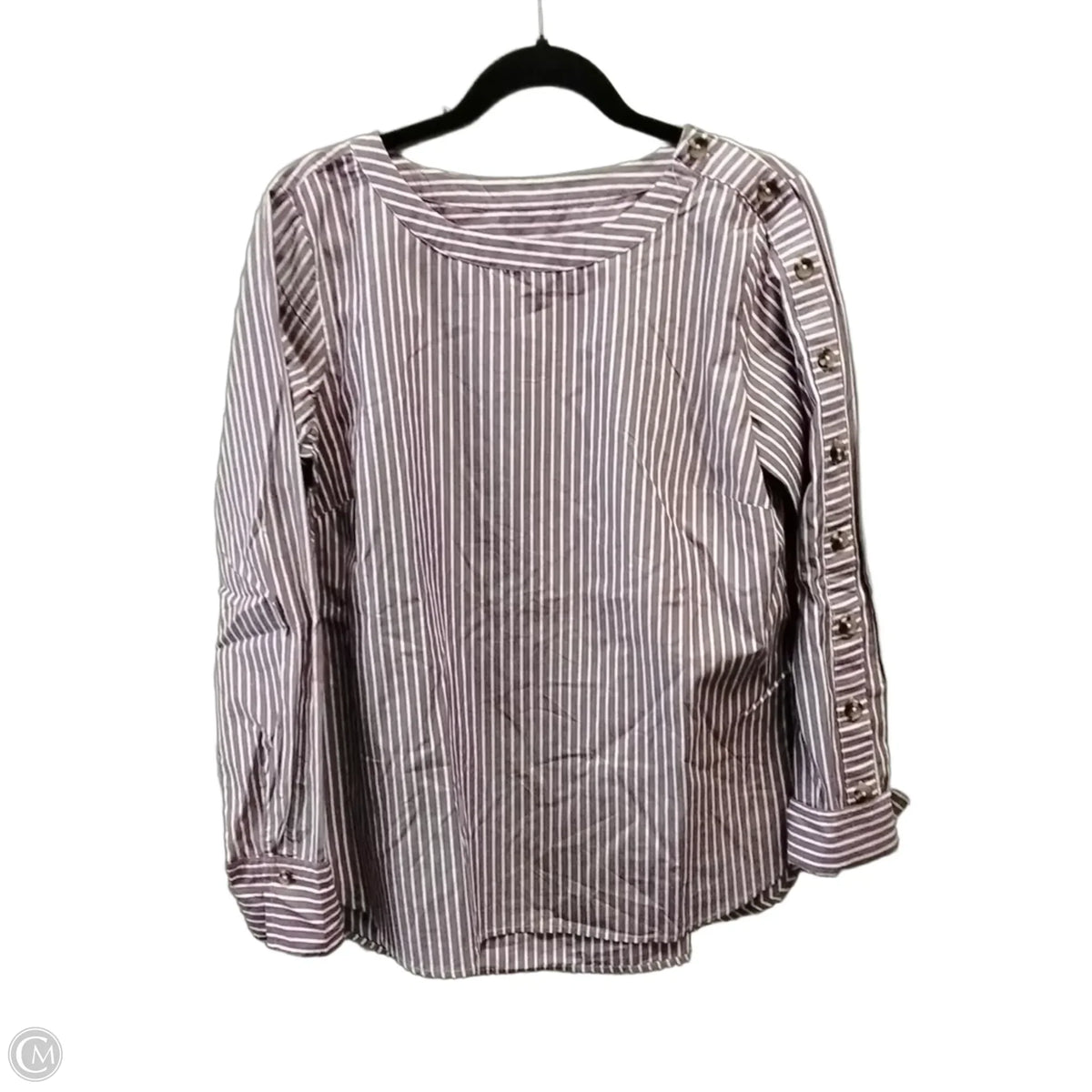 Top Long Sleeve By Talbots In Striped Pattern, Size: M
