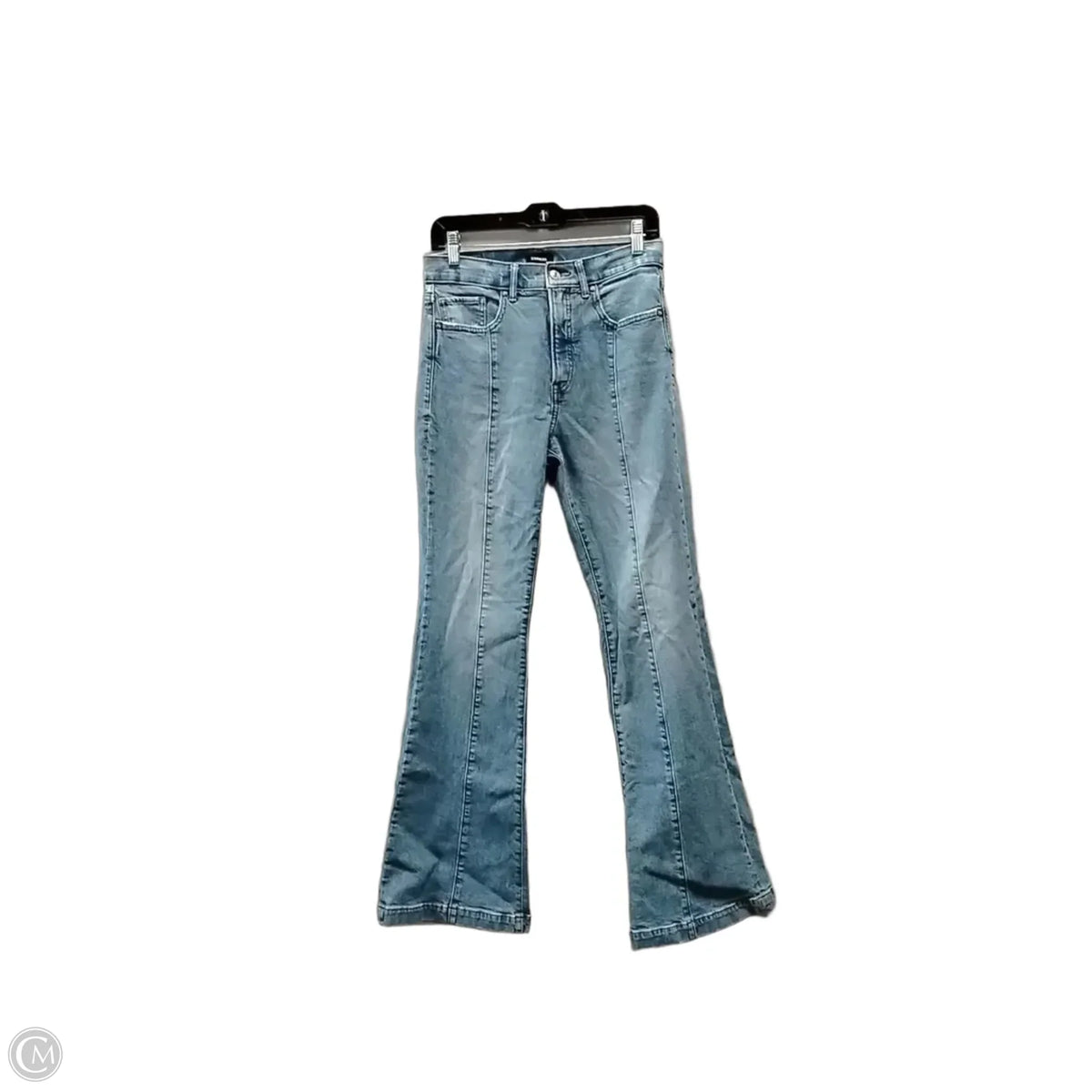Jeans Flared By Express In Blue Denim, Size: 4