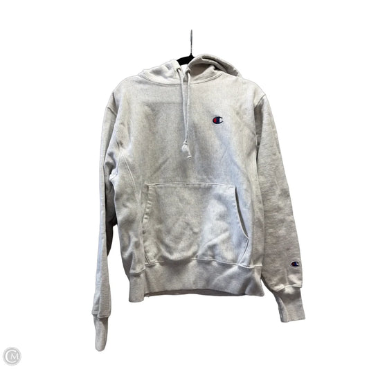 Athletic Sweatshirt Hoodie By Champion In Grey, Size: M