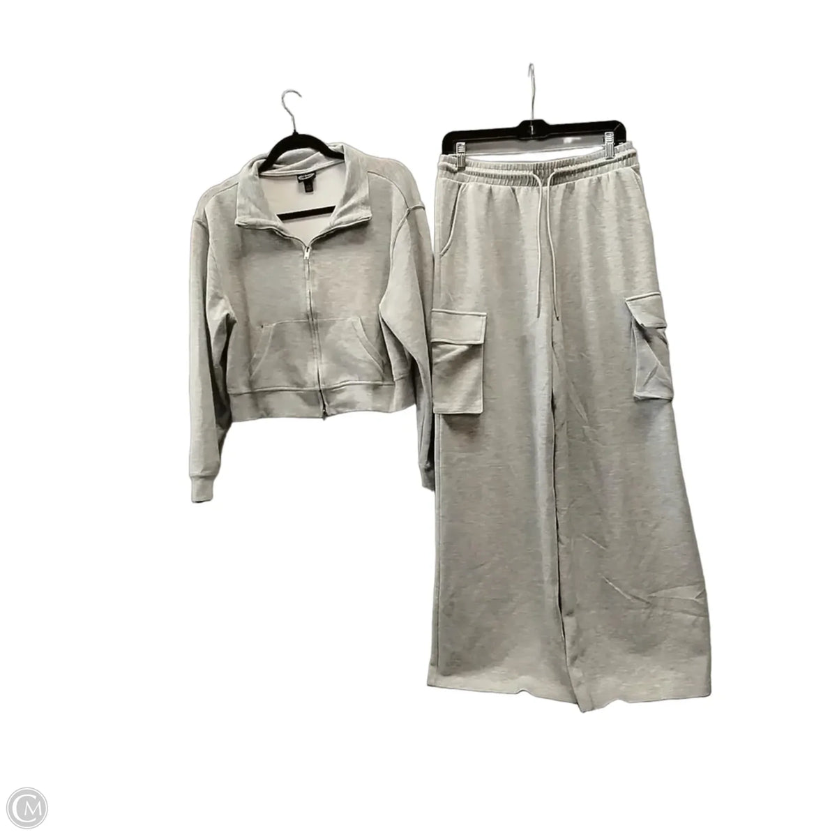 Athletic Pants 2pc By Scoop In Grey, Size: M