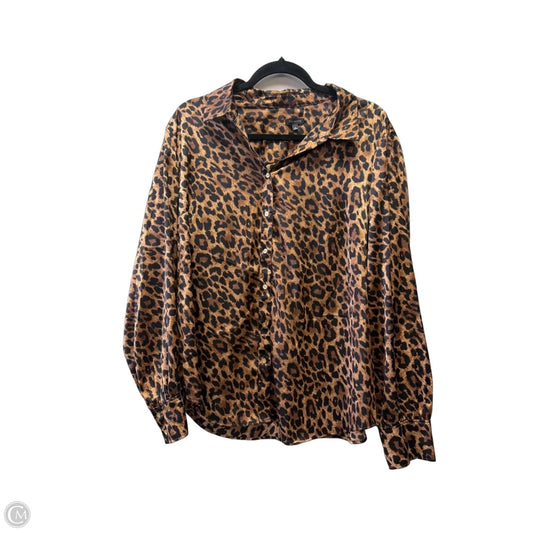 Blouse Long Sleeve By Talbots In Animal Print, Size: Xl