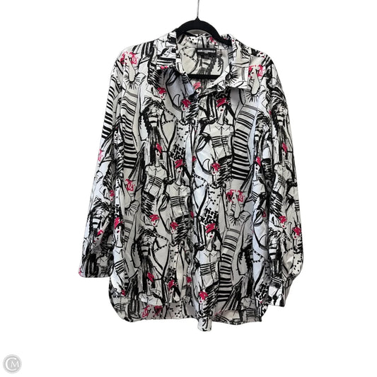 Top Long Sleeve Designer By Karl Lagerfeld In White, Size: Xl