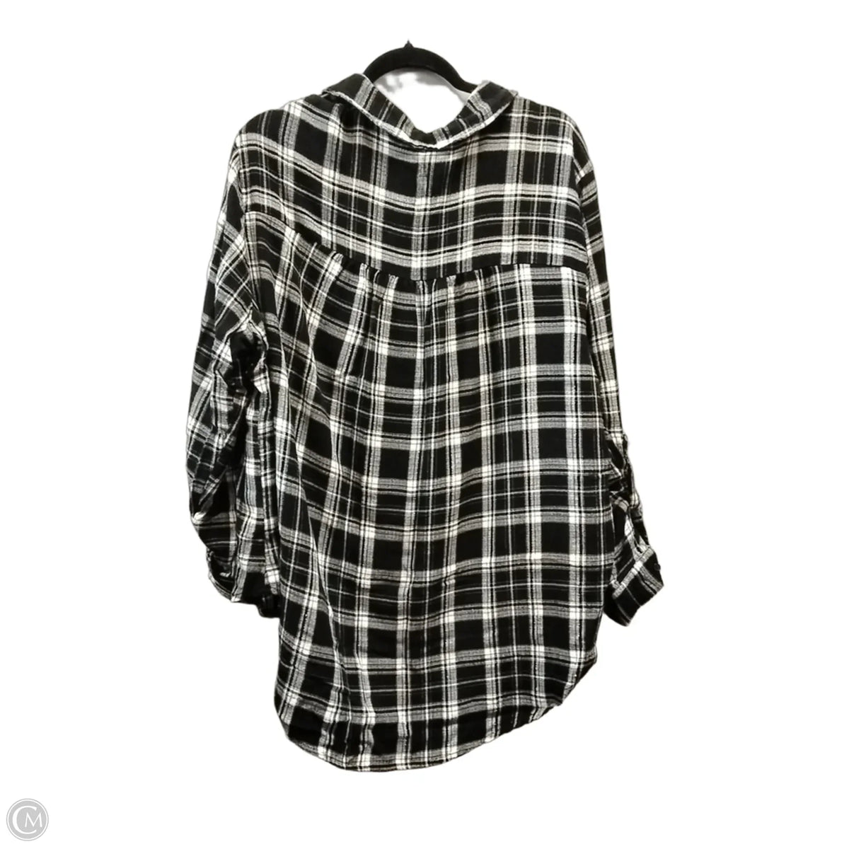 Top Long Sleeve By Cato In Plaid Pattern, Size: 1x