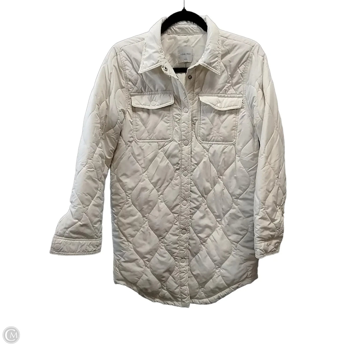 Coat Puffer & Quilted By Love Tree In White, Size: S
