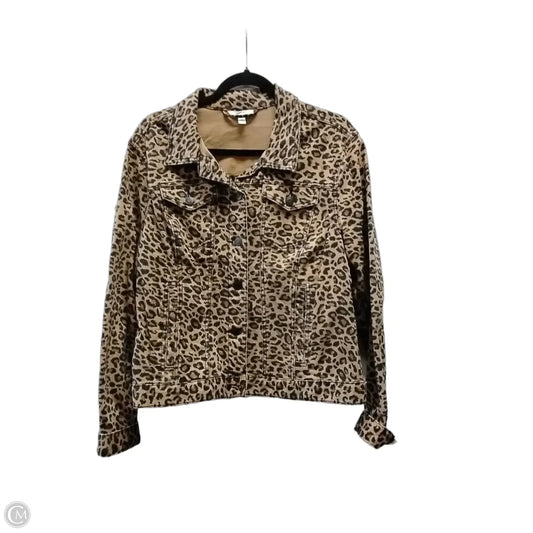 Jacket Denim By Time And Tru In Animal Print, Size: Xl