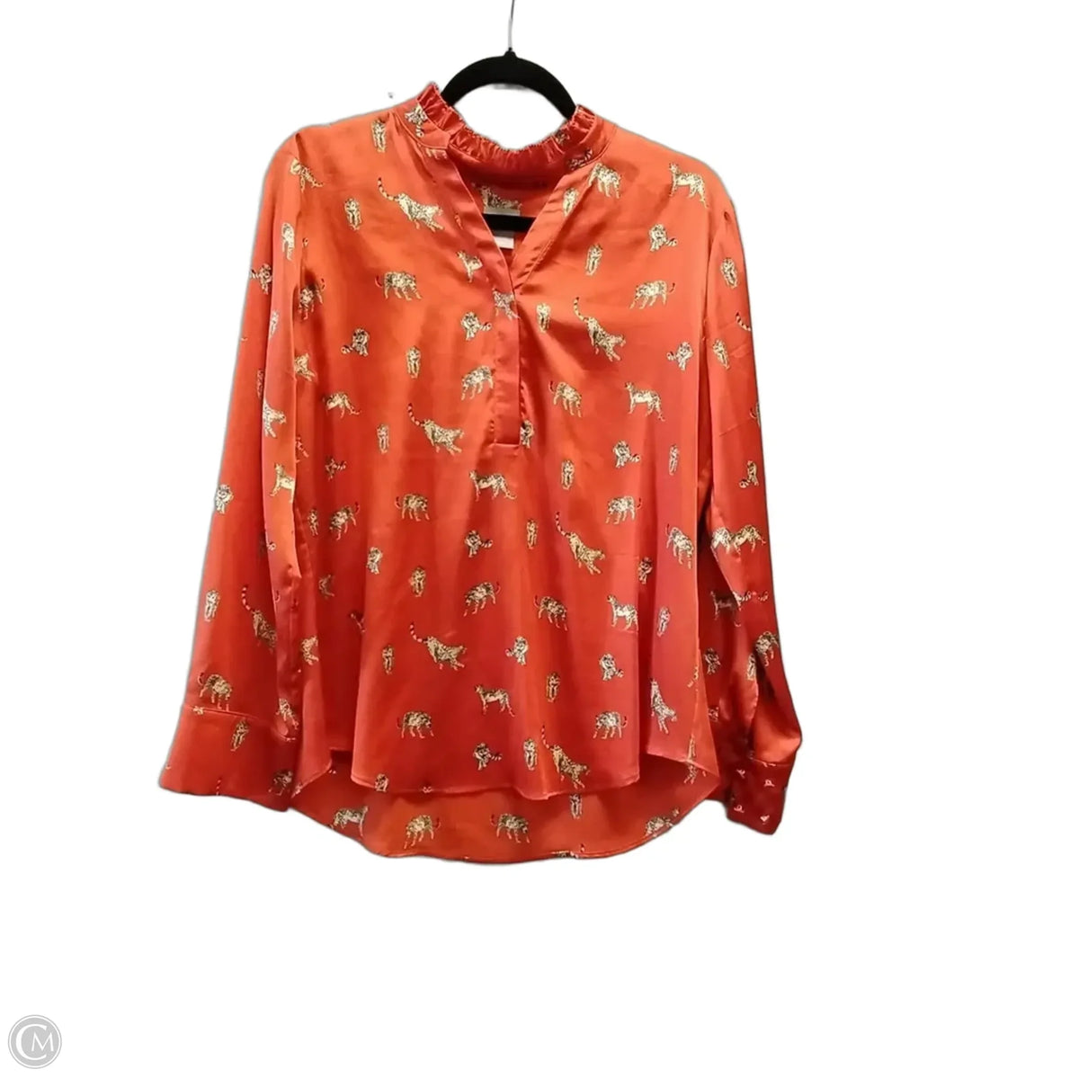 Blouse Long Sleeve By Chicos In Orange, Size: M