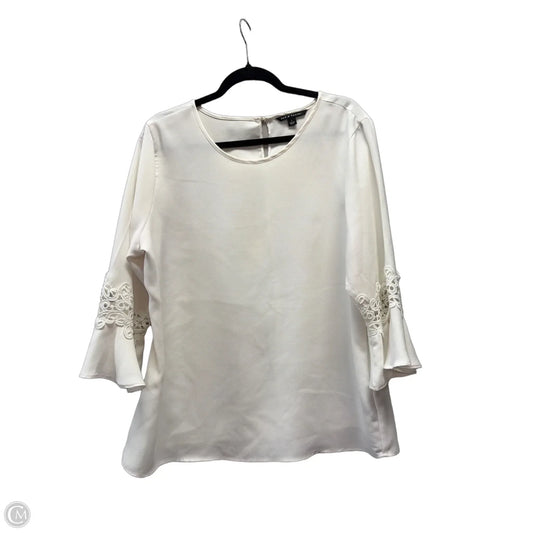 Blouse Long Sleeve By Zac And Rachel In White, Size: L
